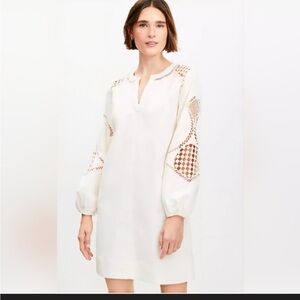 Loft cutout cream shift dress